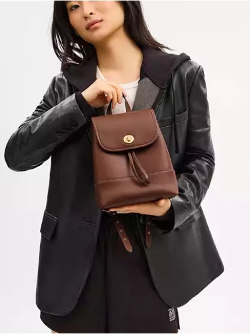 Coach | The Summer I Turned Pretty™ Turnlock Backpack in Redwood - Picture 2 of 8